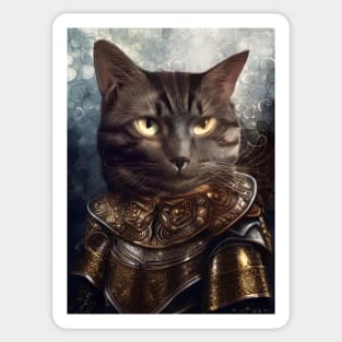 Armored knight cat Sticker